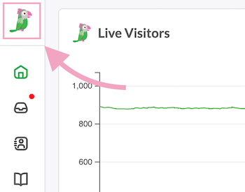 Switch property from the top-left of the tawk.to dashboard